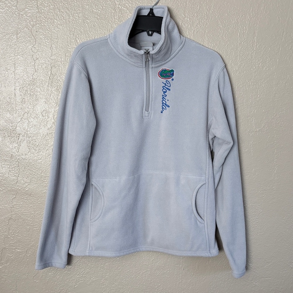 NFL Florida Gators‎ Women’s Gray Embroidered Fleece 1/4 Zip With Pockets Medium